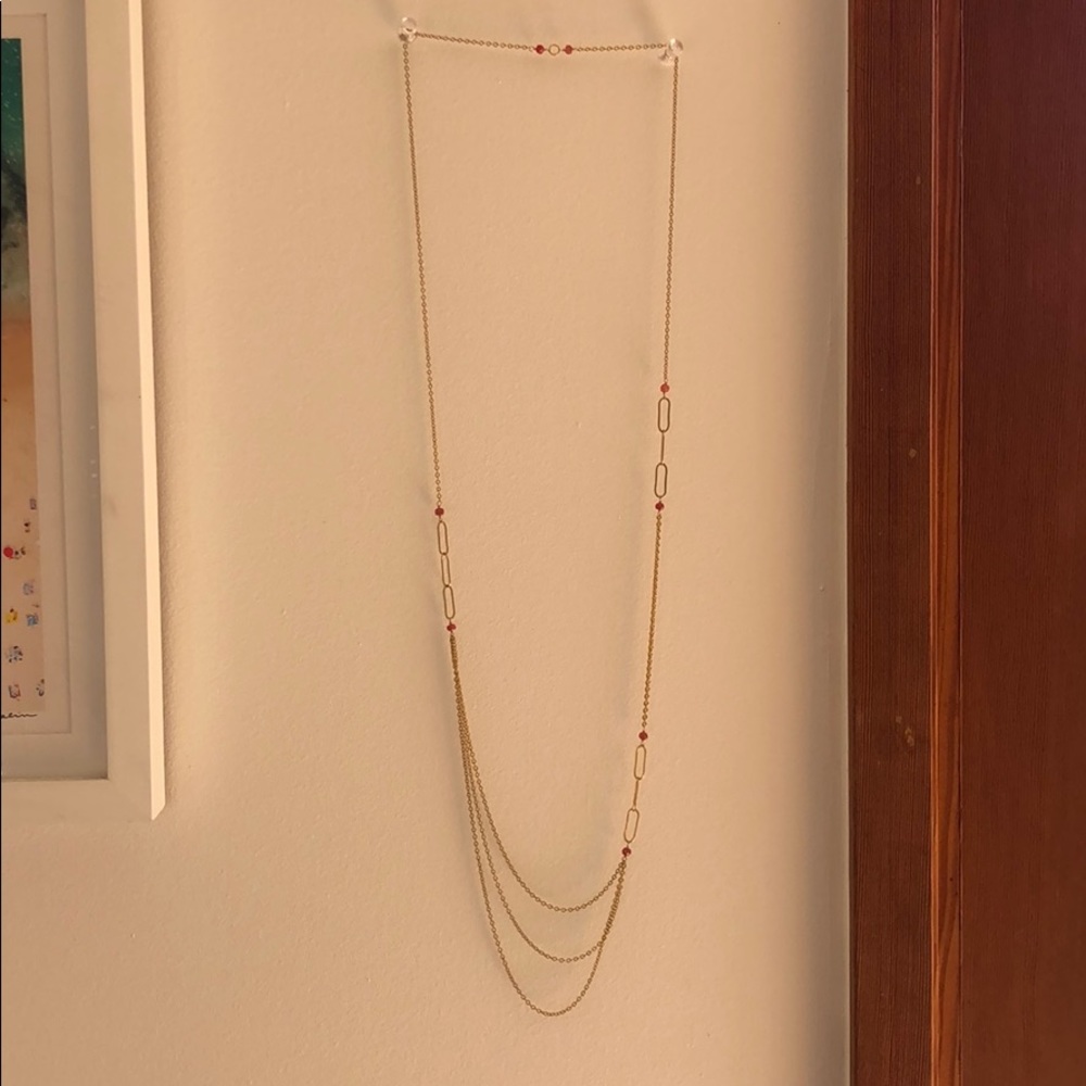 Gold-Filled Long Chain Swooping Gold Necklace